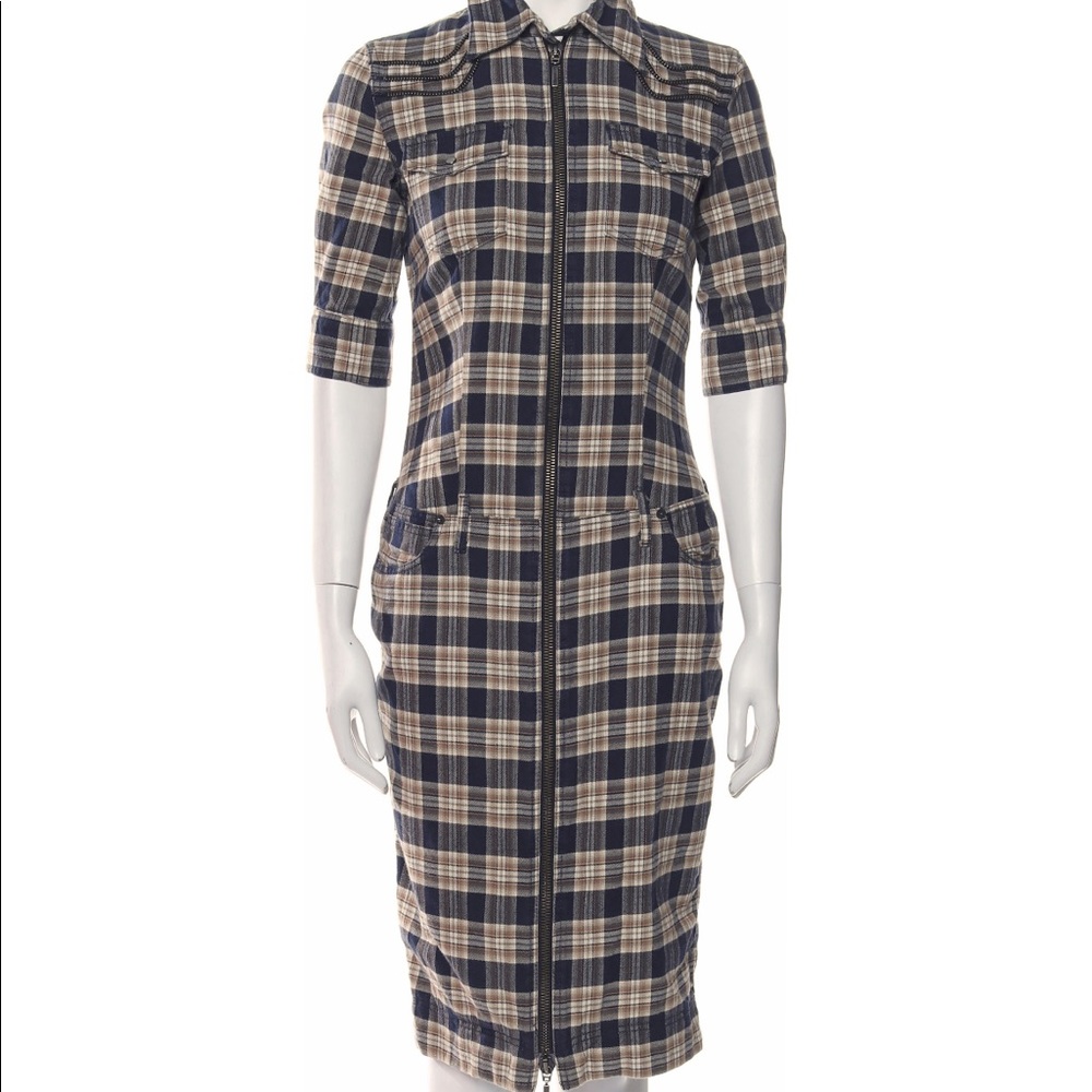 Alexander Mcqueen plaid dress with zipper